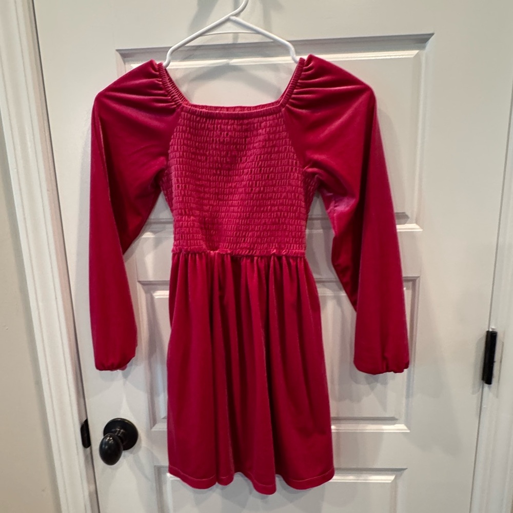 Speechless Kids Dress Size 8 Fuscia Pink Velour with pockets